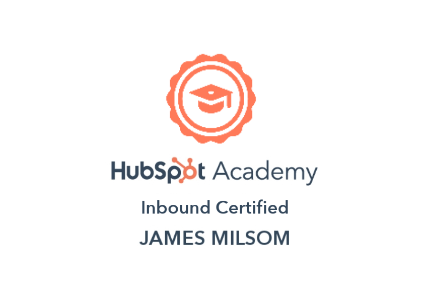 Inbound certified hubspot badge certificate