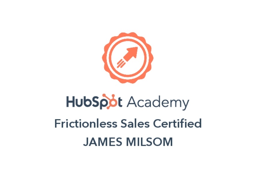 HubSpot Academy frictionless sales certificate