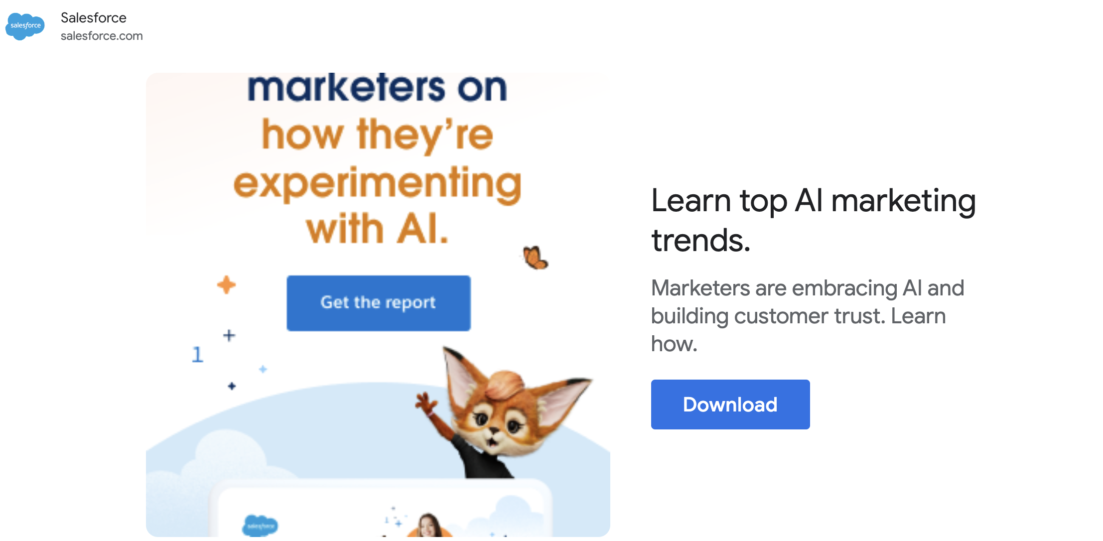 A salesforce Gmail ad for a generative AI report in 2024