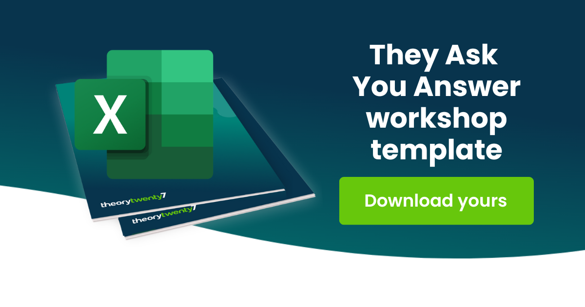 They Ask You Answer Question Excel Template | theorytwenty7 marketing
